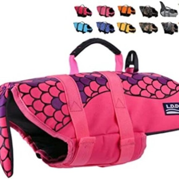 L.D.DOG Dog Life Jacket Vest Saver Safety Swimsuit Preserver Reflective Stripes - Picture 2 of 10